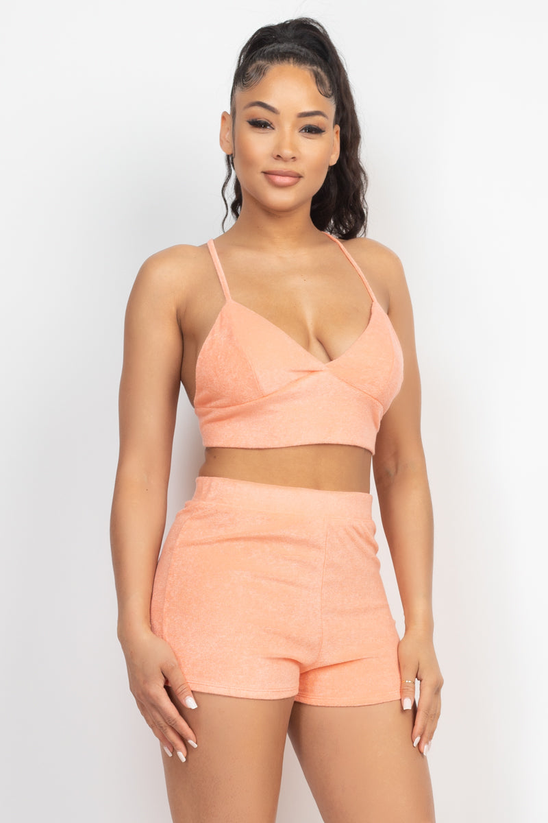 Shop Cotton Bralette and Shorts Set by Mati